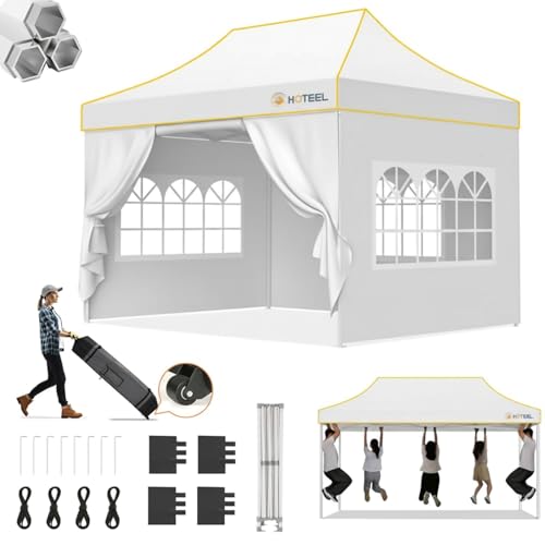 Image of Hoteel 10x15 Pop Up Canopy Tent, Heavy Duty with 4 Sidewalls, Commercial