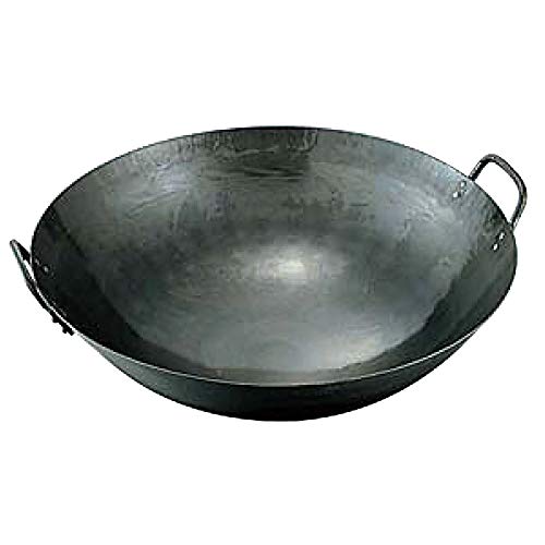 Manyo EX00243 Wok, Black, 0.5 x 16.5 inches (1.2 x 42 cm), Made in Japan, Iron Hammered, Both Hands