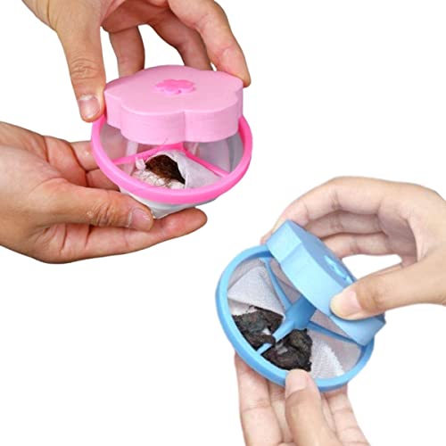 Filtro Flutuante Coletor de Pó e Fiapos Para Máquina de Lavar Flor Azul e Rosa Deixa Suas Roubas Liv
