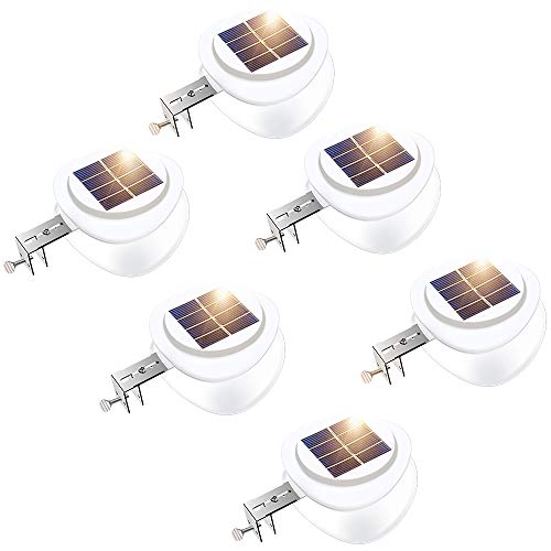 Solar Gutter Lights,Outdoor 9 LED Fence Light Waterproof Security Lamps for Eaves Garden