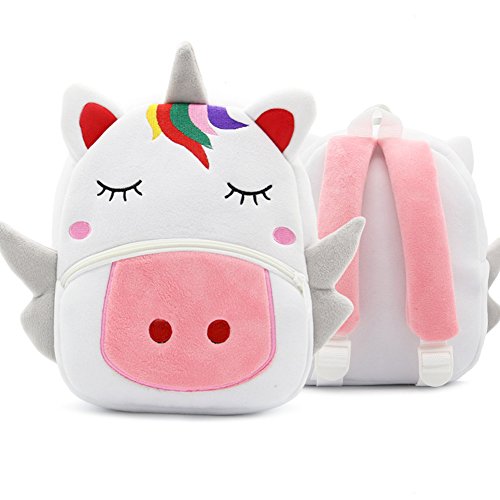 Nice Choice Cute Toddler Backpack Toddler Bag Plush Animal Cartoon Mini Travel Bag For Baby Girl Boy 2-6 Years(Unicorn) #TOP5