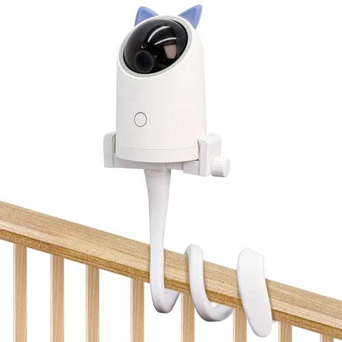 Baby Monitor Mount, Baby Monitor Stand, Flexible Camera Stand Compatible with Infant Optics DXR 8 Pro, Vtech, Motorola, Arlo, Universal No Drill Adjustable Holder for Crib Cot Bed Frame Shelf Mount