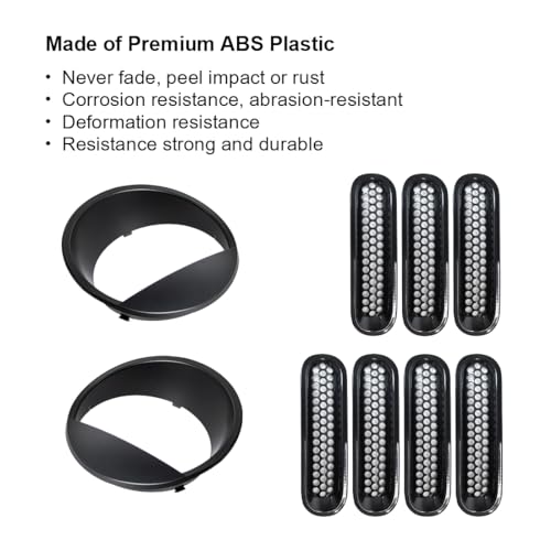 Garniture et inserts en maille de grille haut de gamme pour Jeep Wrangler JK JKU