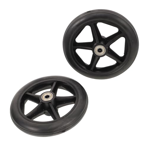 HAPINARY Wheelchair Parts 2 Pack 6 Inch Front Wheel Replacement Wheelchair Wheel Black Quiet