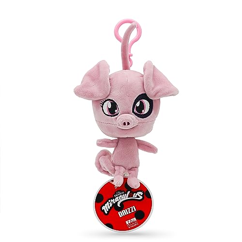 Miraculous Ladybug - Kwami Lifesize Daizzi, 5-inch Pig Plush Clip-on Toys for Kids, Super 