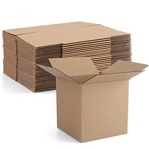 Eupako 4x4x4 Cardboard Box Mailers 25 Pack Brown Cube Corrugated Small Shipping Boxes for Mailing