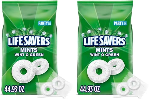 Image of LIFE SAVERS Mints,Bulk Hard Candy Wint-O-Green Breath Mints,44.93 oz Party Size,(Pack of 2)
