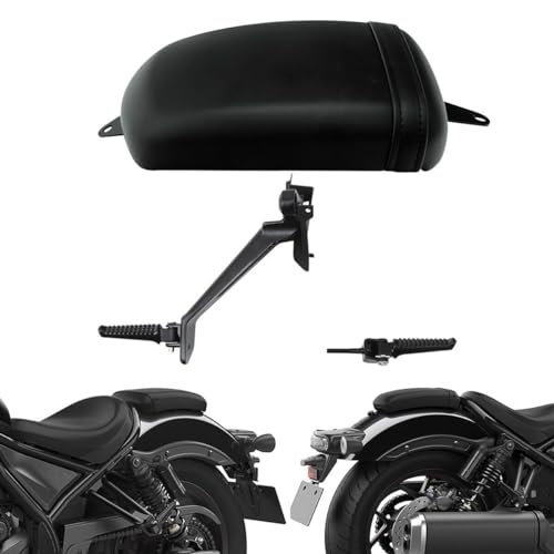 Green-L Motorcycle Passenger Pillion Seat & Footpeg with Bracket Fit for Honda Rebel 1100 CMX1100 2021-2024