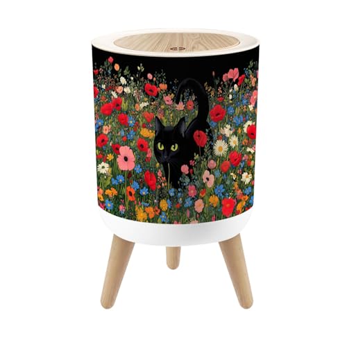 Caneca de basura redonda con tapa y patas 7L