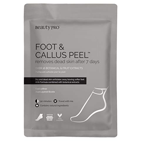 BEAUTYPRO FOOT & CALLUS PEEL With 16 Natural Plant Botanicals | Vegan Foot Peel Mask for Baby Soft Feet | Cracked Heel Repair | Exfoliating Socks | Foot Mask Peel Cover