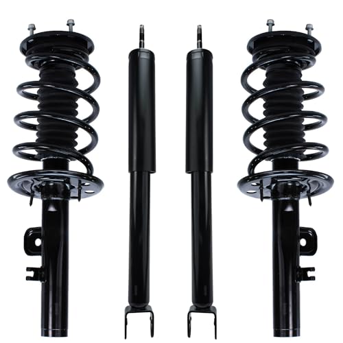Image of Detroit Axle - Struts Shocks for 2009-2012 Ford Flex 2010 2011, 2 Front Struts & Coil Springs Assembly, 2 Rear Shock Absorbers Replacement