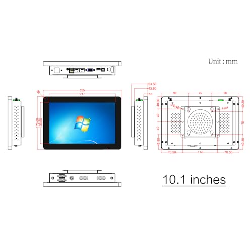 Image of 10.1 inch Capacitive Touch Screen Computer Panel PC,Intel i5-3210M /i5-4200U /i7-8565u /i5-10210U,Windows 10