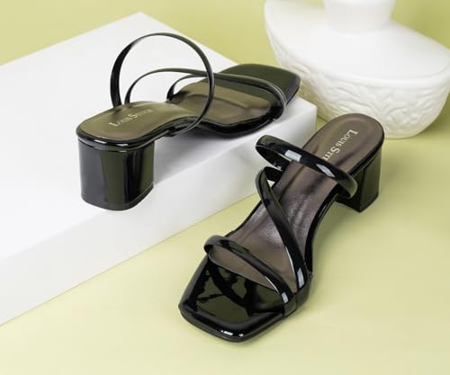 Image of LOUIS STITCH Trendy Strap Design Block Heel Sandals for Women - High Heel Sandals