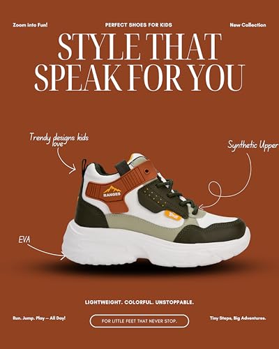 Image of G&D Ranges Unisex Kids Shoes Soft Sole | Memory Form with EVA Sole | Synthetic Upper Breathable, Lightweight | Comfortable & Durable Stylish Indoor & Outdoor | Sports Shoes