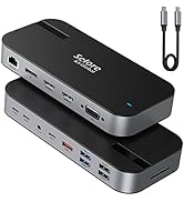 Docking Station USB C, Dock USB C avec Dual HDMI, Port DP et VGA, USB-C vers Ethernet RJ45/Audio/...