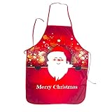 ✅ 【 Delantal ： 】 El Papá Noel Y El Muñeco De Nieve Que Usan, Lo Que Significa Que Usted Y Su Familia Tendrán Salud Y Buena Suerte En El Año Nuevo. Será Su Mejor Regalo Y El Mejor Delantal Decorativo.