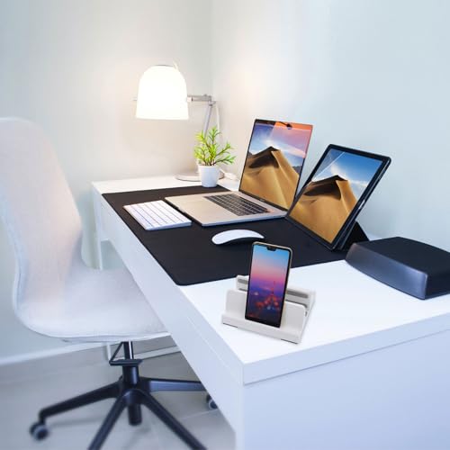 Soporte vertical ajustable para laptop y tablet Homoyoyo blanco miniatura 6
