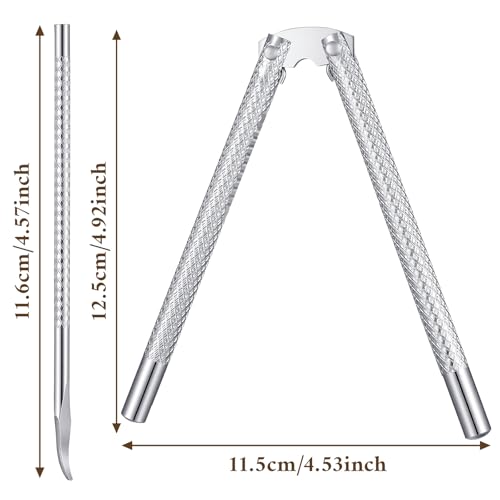 Nut Crackers for All Nuts, Stainless Steel Walnut Cracker Tool with 2 PCS Seafood Pecan Cracker Pickers, Heavy Duty Chestnut Opener for Walnuts Hazelnuts Almonds Crab Lobster Leg (Silver) - Image 3