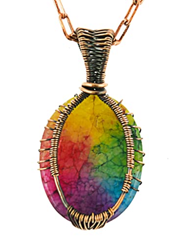 Tree Of Life Natural Gemstone Pendant Copper Wire Wrapped Jewelry Necklace3