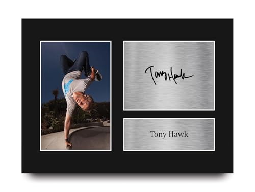 HWC Trading Tony Hawk Regalos impresos con imagen firmada y autógrafa para fanáticos del skateboarding profesional y los deportes extremos   A4