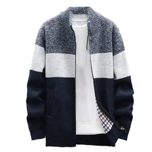 Cardigan tricoté à manches longues Kelsiop, l'élégance du col montant zippé masculin