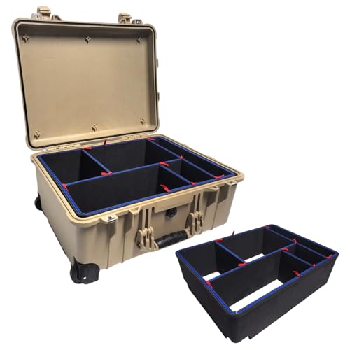 LAFENLIN DIY Divider System for Pelican 1560 Case [No Mess Secure Gear] - Custom U-Clip Organizer for Photographers Tactical & Field Tool Kits Red Pull Tabs Case Not Included