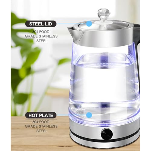 Kettle Eléctrico de Vidrio con Filtro Acero Inoxidable 2L 1000W miniatura 5