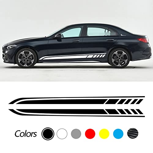 Qwldmj Calcomanías de Falda de Rayas Laterales para Coche, Accesorios para Mercedes Benz Clase C W205 C63 C180 C200 C300 C350 C43 Coupe W204 W203 AMG Cover