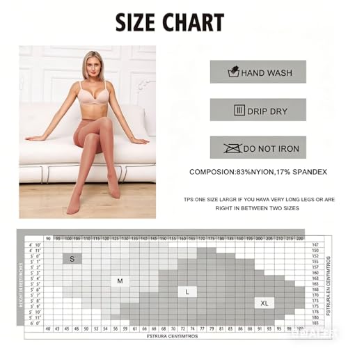 Image of YAGAXI 20D Sheer Tights for Women - 3 Pairs Women's Control Top Pantyhose