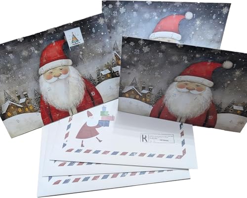 Advent Calendars as Christmas Cards Set of 3 with Envelopes