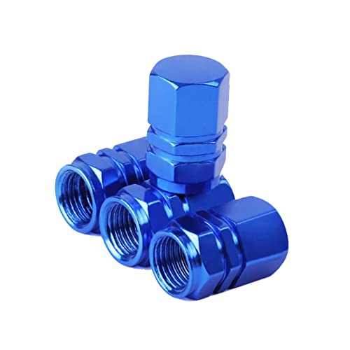 Gatuida 4pezzi Coperture Valvola Ruota Auto in Lega Di Alluminio Stile Rotondo Copri-ruota Per Veicoli Camion Pickup Blu