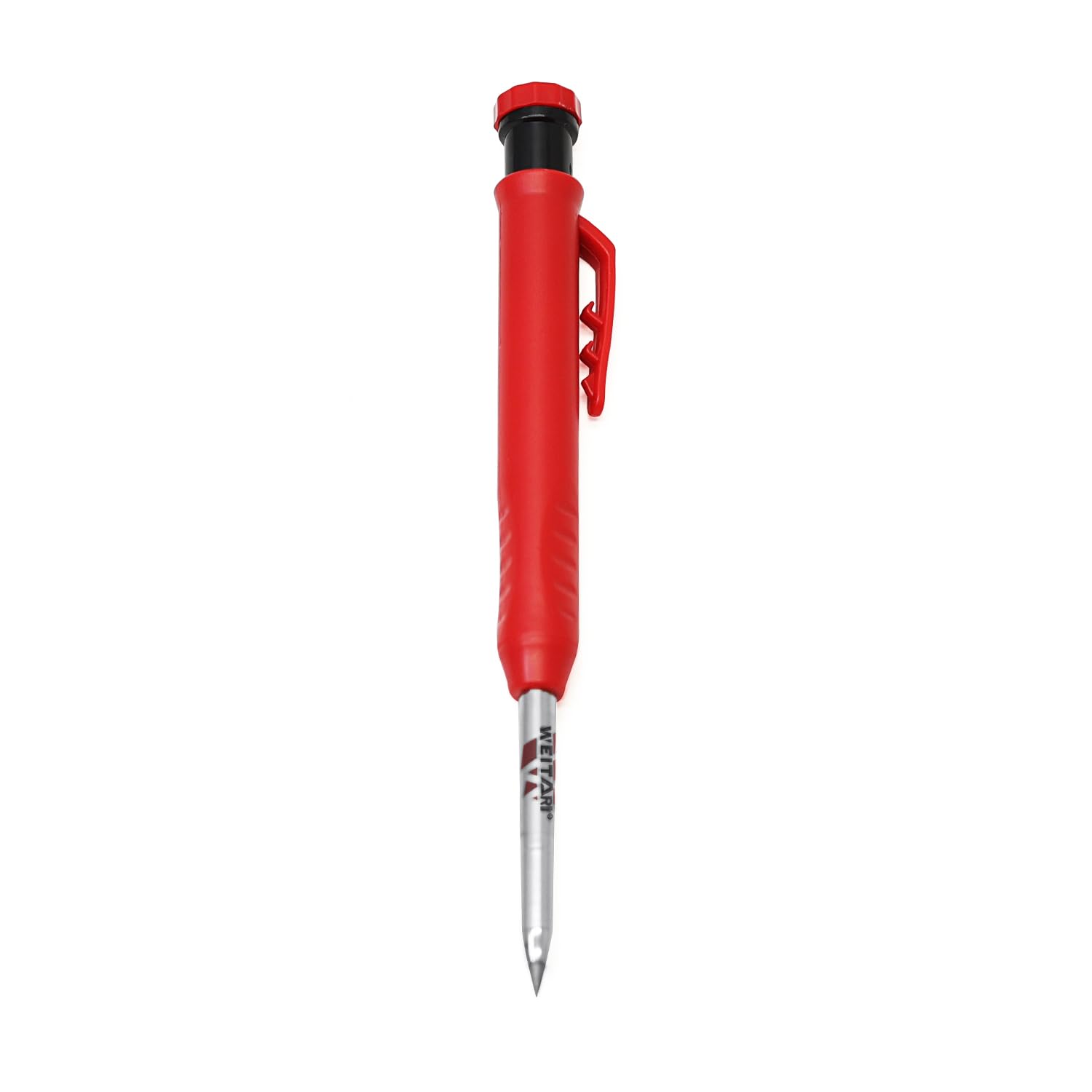 Lápiz de carpintero con sacapuntas, juego de lápices mecánicos de carpintero con 18 recambios, marcadores de agujero profundo, lápices de construcción resistentes para arquitecto, color rojo
