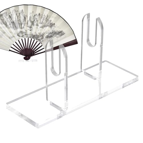 Tisujune Support Pour Éventails Pliants,Support de Rangement pour Éventail Portable en Acrylique - Présentoir Clair pour Accessoires de Spectacle à...