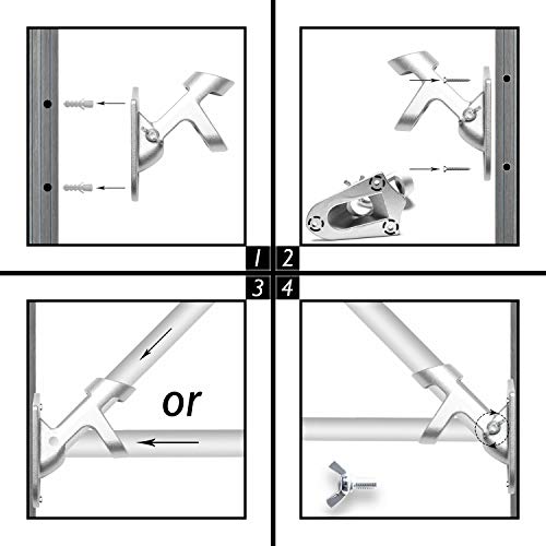 Hoosun Flag Pole Kit 6 Ft,Flag Pole With Bracket,Heavy Stainless Steel Garden Flagpole, Home,Commercial,Outdoor Wall Mounted Flagpole,House Flag Poles For Porch (6 Ft, Silver) #TOP6