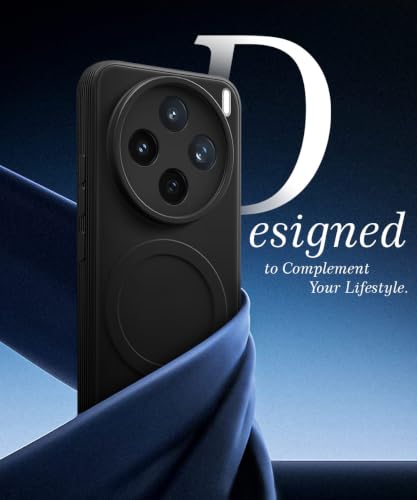 Image of WOW IMAGINE Back Case Cover for Vivo X200T 5G | Soft Matte Silicone Case| Slim Fit & Shockproof | Camera Protection Bumper Cover (Black)