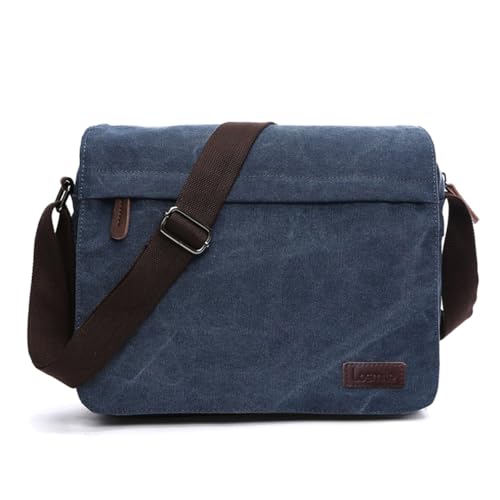 LOSMILE Men's Messenger Bag, Canvas Shoulder Bags, 13.3" Laptop Bags for Work and School,Cross-Body Bags.