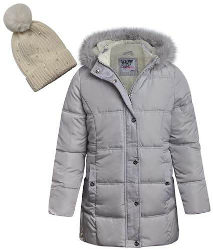 Amazon.com: KENSIE GIRL Girls Polar Fleece Puffer Jacket with Fur