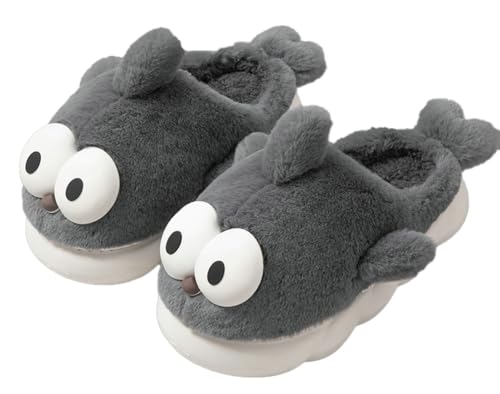 Cotton Slippers for Women Warm Cute Soft Thick-Soled Home Animal Slippers 2025 with Big Eyes for Men Winter