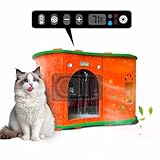 Quarto com ar condicionado para animais de estimação, casa para animais de estimação com função de aquecimento e resfriamento, forte, fácil de montar, com modos de refrigeração, aquecimento