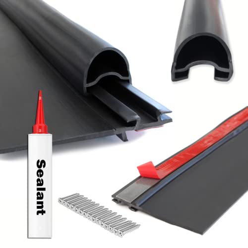 Garnitures d’étanchéité Combo RV Slide Out en caoutchouc noir | 018-312-EKD & 018-341 EK | Joint d’étanchéité D-Seal de 1’ x 15/16’ x 35’ et base de joint de 1/2’ x 2,75’ x 35’ | Compatible avec