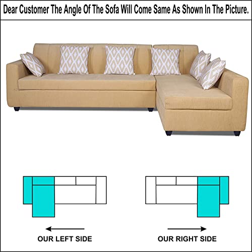 Image of Adorn India Rio Highback L Shape 6 Seater Sofa Set (Right Hand Side) (Beige) (3 Year Warranty)
