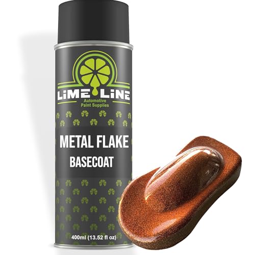 LiME LiNE Metal Flake Basecoat Automotive Grade Sparkle Spray Paint (Orange Iridescent)