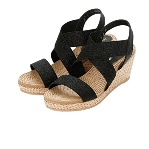 [ミンキーミー!] ウェッジサンダル M0485SM レディース ブラックラメ x_l