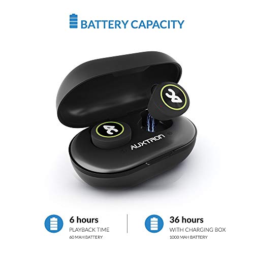 Image of AirBolt 505 True Wireless (TWS) Earbuds - Bluetooth 5.0, Full Touch Earphones, IPX5 Water Resistant, HD Stereo Sound, High Bass, InBuilt MIC, Upto 36 Hours Playtime with Charging Case (Green + Black)