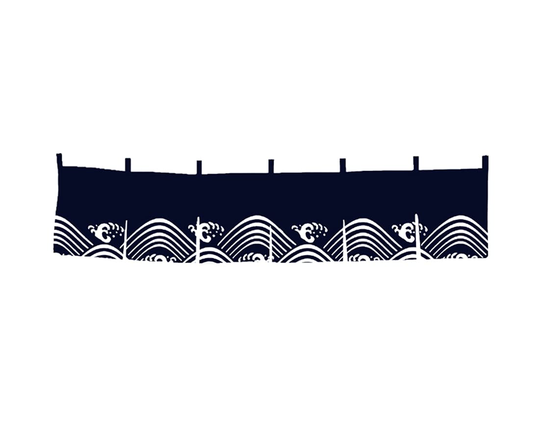 UXOWOXU Pole Type Sea Wave Doorway Long Noren Curtain for Japanese Restaurant Decoration 40×180CM