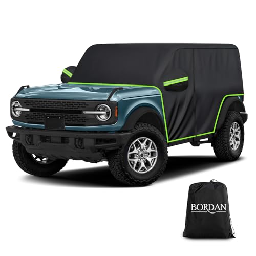 Cab Car Cover for Ford Bronco 4 Door Waterproof 420D Oxford Car Cover All Weather Snow Sun Rain Covers Top Full Door Cab Covers Fit for Ford Bronco 2021 2022 2023 2024 2025