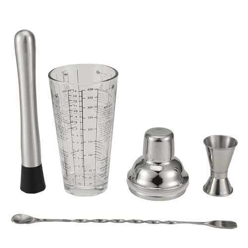 Xiniy Juego de Coctelera, Coctelera de Escala Transparente, Copa de Coctelera, Mezcla de Vino, de Jugo de Fruta, Botella de Agua, Herramientas de Barman