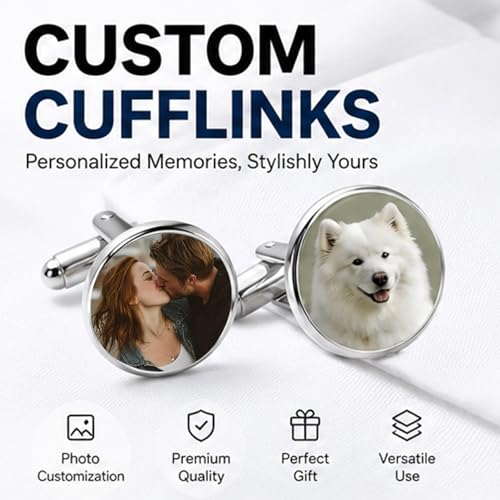 Mancuernillas Personalizadas para Hombre, Regalo de Boda miniatura 5