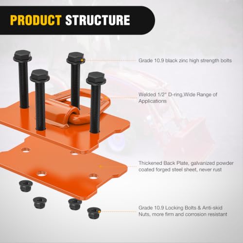 Image of Nilight 1 /2 inch Heavy Duty Trailer D Ring Tie Down Anchors with Backing Plates