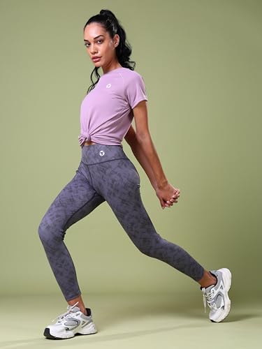 Image of TECHNOSPORT Womens High Rise Skinny Fit Activewear Tights for Running, Gym and Sports